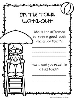 a guidance lesson on good touch bad touch grades 4 6 tpt