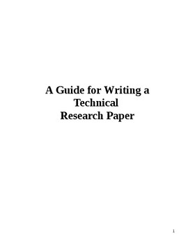 Preview of A Guide for Writing the Technical Research Paper