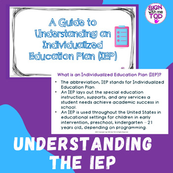 Preview of A Guide to Understanding the IEP