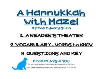 Preview of A HANUKKAH WITH MAZEL- SCRIPT + QUESTIONS + VOCABULARY