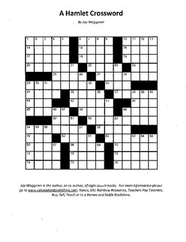A Hamlet Crossword William Shakespeare Fun Review with Crossword