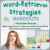 Word Retrieval Handouts + Alphabet Boards for aphasia, expressive language