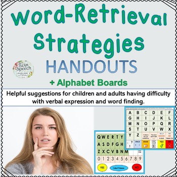 Preview of Word Retrieval Handouts + Alphabet Boards for aphasia, expressive language