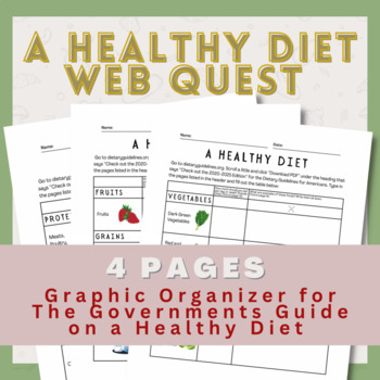 Preview of A Healthy Diet Graphic Organizer Web Quest