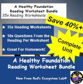 Preview of A Healthy Foundation Unit Reading Worksheet Bundle **Editable**