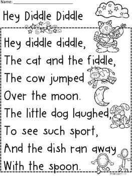 A+ Hey Diddle Diddle Comprehension For Guided Reading By Regina Davis