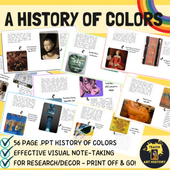 Preview of A History of Colors for Research, Projects, Classroom Decor