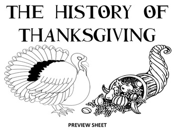 Preview of A History of Thanksgiving - Mini Unit Free