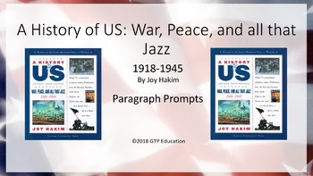 Preview of A History of Us: War, Peace, and All That Jazz - 1918-1945 Chapter Questions PPT