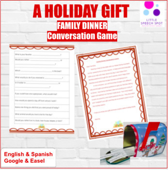 Preview of A Holiday Gift  - Family Dinner Conversation Game