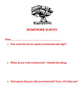 homework survey for teachers