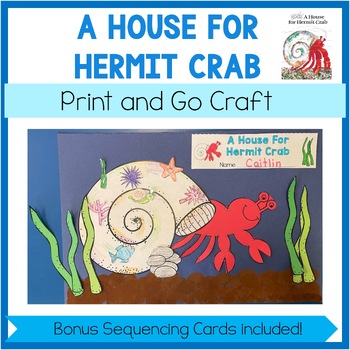 Preview of A House For Hermit Crab - Printable Craft - with Bonus Sequencing Cards