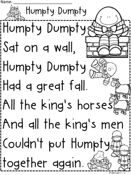 A+ Humpty Dumpty Comprehension For Guided Reading by Regina Davis