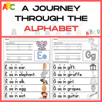 A Journey Through the Alphabet Letter Tracing and Letter Sound Worksheets