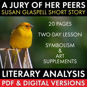 Preview of A Jury of Her Peers, Susan Glaspell short story, art analysis PDF & Google Drive