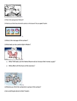 Preview of A- K, QR Political Cartoon Activity for Economics review