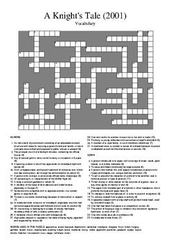 A Knight s Tale (2001 Movie) Vocabulary Crossword Puzzle (US Spelling