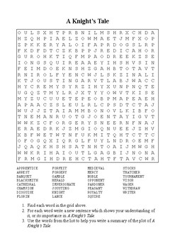 Lady Knight Word Search - WordMint