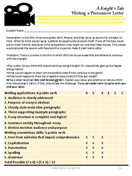 A Knight S Tale Movie Viewing Guide And Answer Key Mindy Killgrove