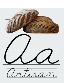 Preview of A Latte Learning Themed Cursive Alphabet