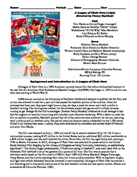 Preview of A League of Their Own Film (1992) Study Guide Movie Packet
