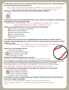 A League of Their Own Movie Guide by Meaghan Culkeen | TPT
