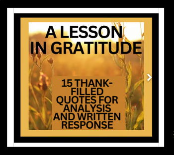 Preview of Quotes for Analysis and Daily Gratitude, Writing Templates