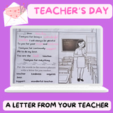 A Letter From Your Teacher Activities and coloring