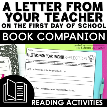 Preview of A Letter From Your Teacher Book Companion - First Day Back to School Activities