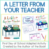 A Letter From Your Teacher on the First Day of School Acti