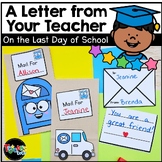 A Letter From Your Teacher on the Last Day of School Book 