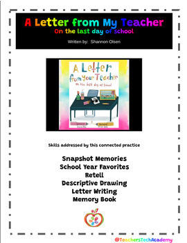 Preview of A Letter from Your Teacher (last day of school)-Book Creator Remix