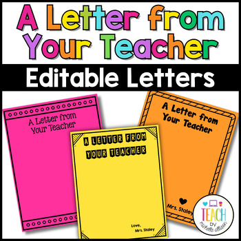 Preview of A Letter from Your Teacher on the Last Day of School - Editable End of Year