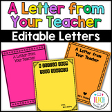 Editable End of Year Letters to Students A Letter From You