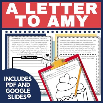 Preview of A Letter to Amy by Ezra Jack Keats  Activities Social Emotional Learning