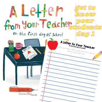 Preview of A Letter to Your Teacher… on the first day of school