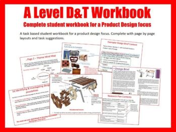 Preview of A Level (11/12th grade) Design and Technology Workbook & Resources