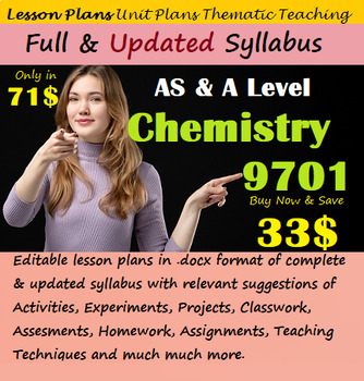 Preview of A Level Chemistry (9701) Lesson Plans | Unit Plans | Thematic Lesson Plans |All