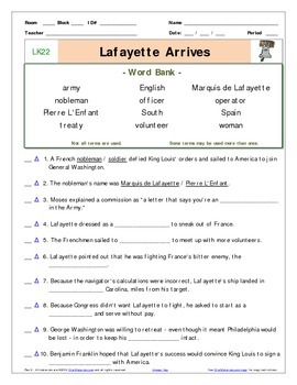 a libertys kids episode 21 40 worksheet ans sheet four quizzes