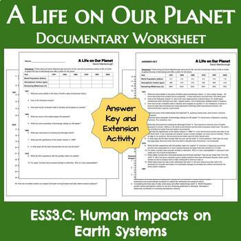 Preview of A Life on Our Planet Documentary Worksheet
