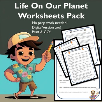 Preview of A Life on Our Planet Worksheet| Short Answer, Writing Prompt, Fill-In-The-Blank!