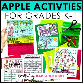 Preview of Apple Activities for Math, Reading, & Science - Johnny Appleseed -  Apple Craft