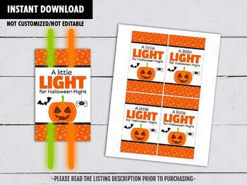 Christmas Glow Stick Tags, Printable PDF - My Party Design