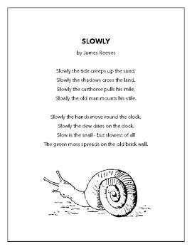 A Little Literature Lesson - SLOWLY, by James Reeves | TPT
