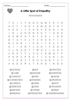 Preview of A Little Spot of Empathy by Diane Alber Word Search