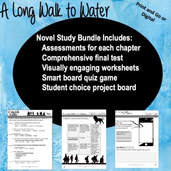 Preview of A Long Walk To Water Novel Study Bundle (Digital or Print and Go)