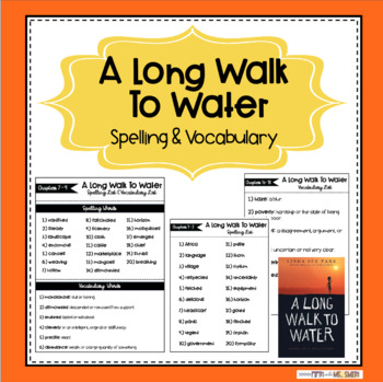 Preview of A Long Walk To Water - Spelling & Vocabulary Lists