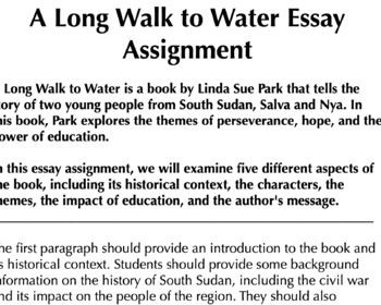 essay topics for long walk to water