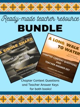 Preview of A Long Walk to Water & A Single Shard YA Book BUNDLE Chapter Questions