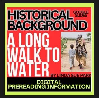 Preview of A Long Walk to Water Background History Google Slide Intro digital photos, maps